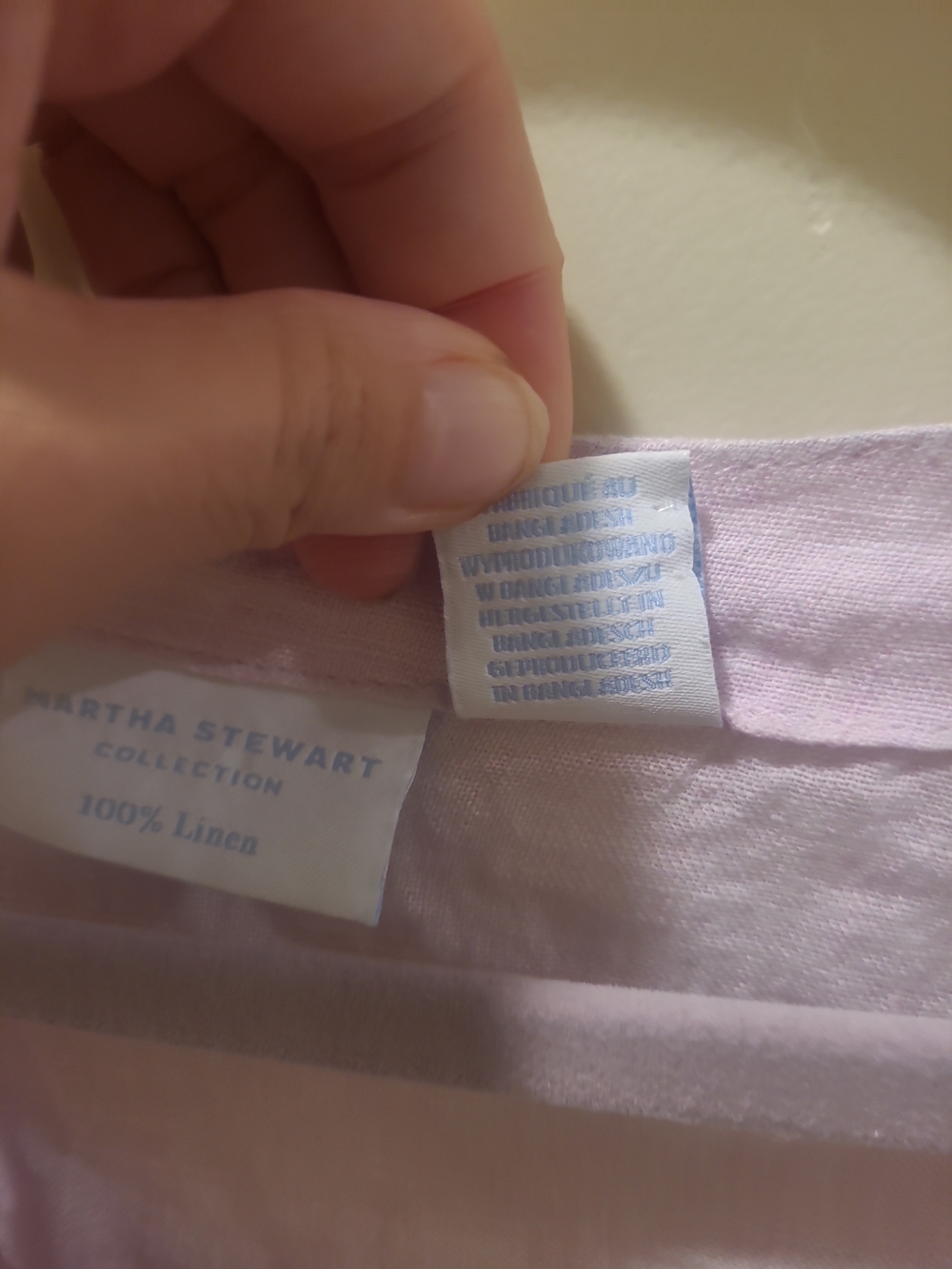Martha Stewart Collection 100% Linen Blouse Size Xl Pink Purple 3/4 Sleeves Slit - Picture 5 of 12